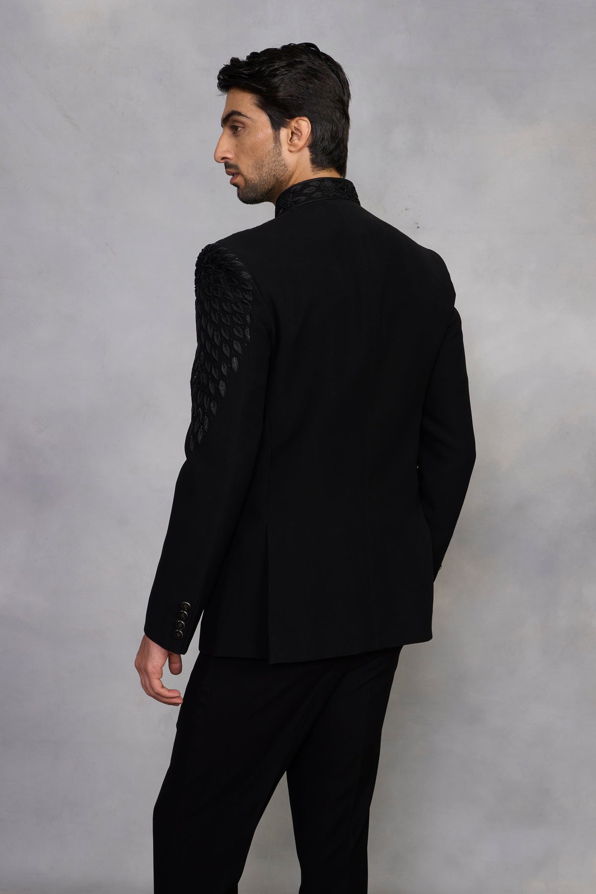 Gargee Designer's Zubair Black Jodhpuri Set Gargee