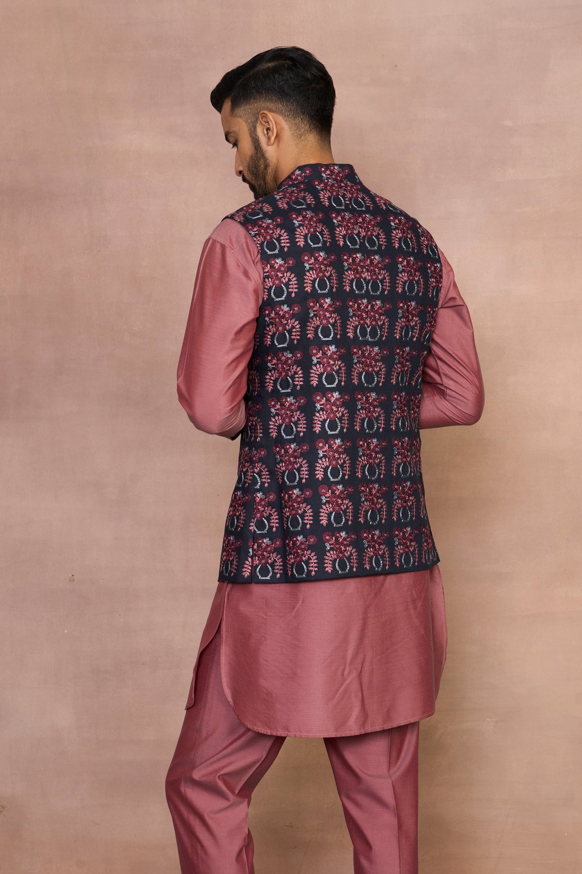 Gargee Designer's Chhand Pink Bundi Set Gargee
