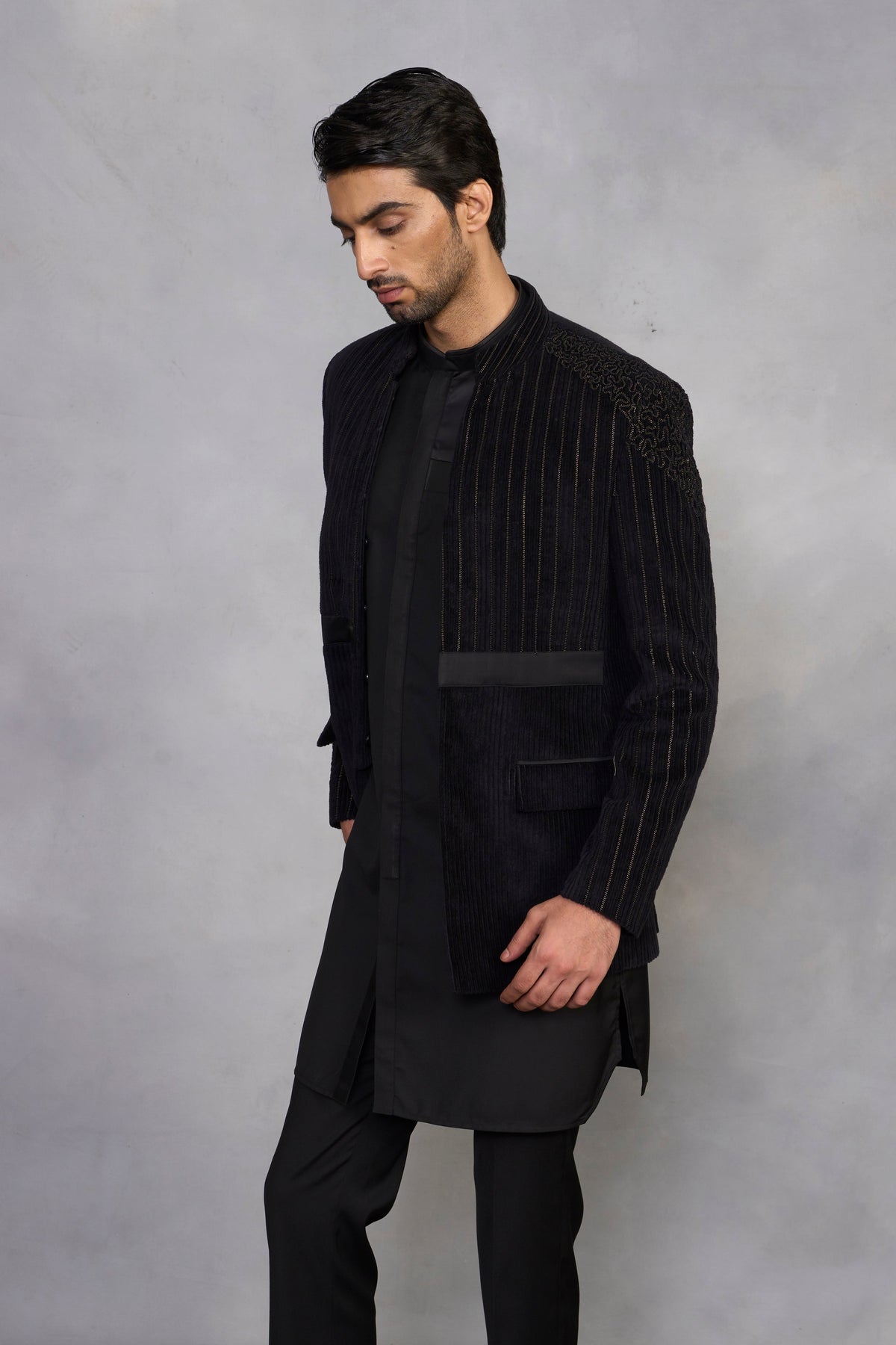 Gargee Designer's Suroor Black Jodhpuri Set Gargee
