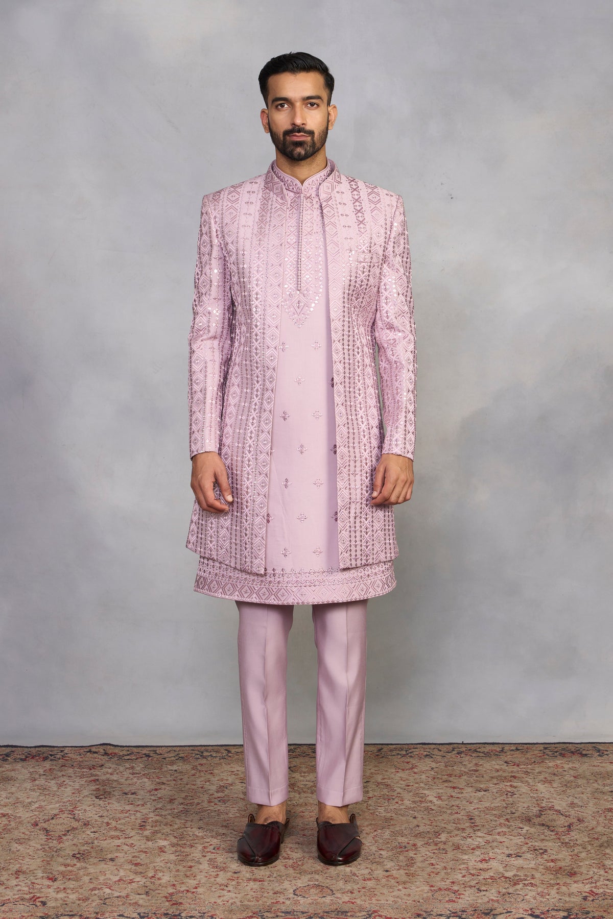 Gargee Designer's Zaheen Lilac Indowestern Set Gargee