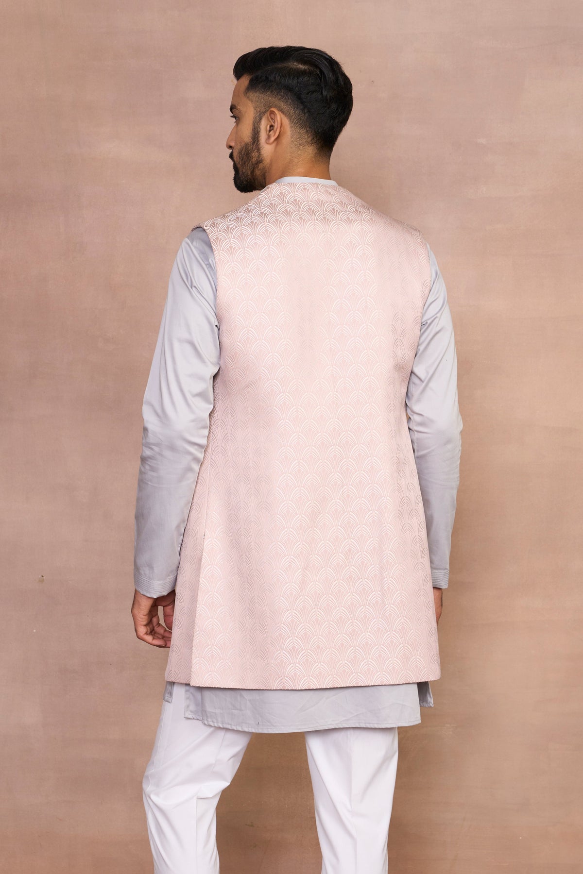 Gargee Designer's Nishan Peach SHRUG SET Gargee