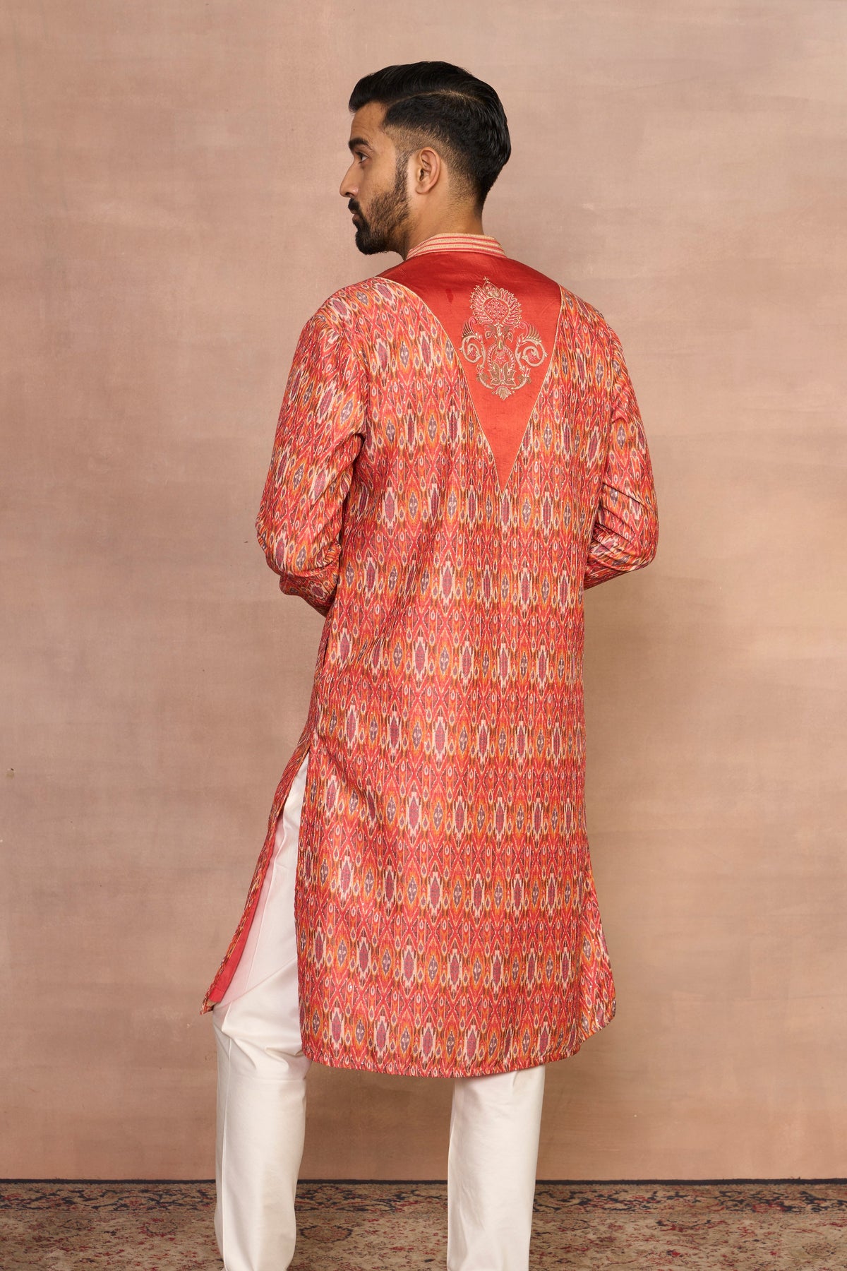 Gargee Designer's Farishta Orange Ikat Kurta Set Gargee