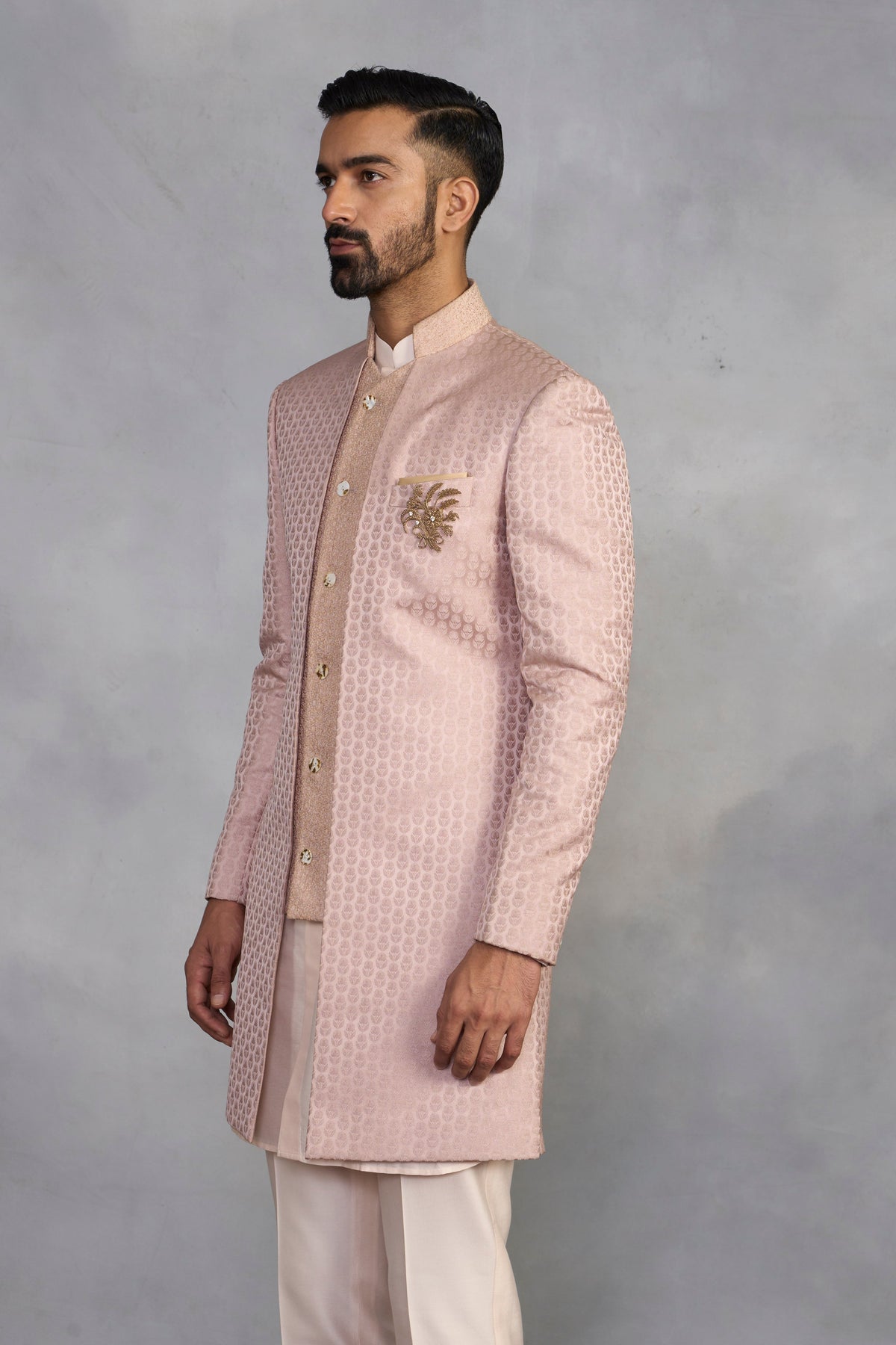 Gargee Designer's Khushnuma Peach Indowestern Gargee