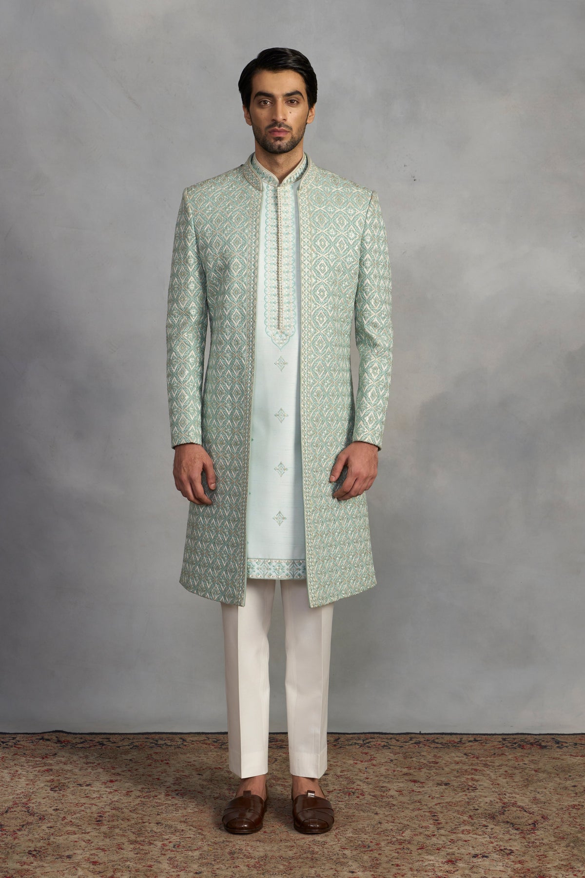 Gargee Designer's Zeb Mint Indowestern Set Gargee