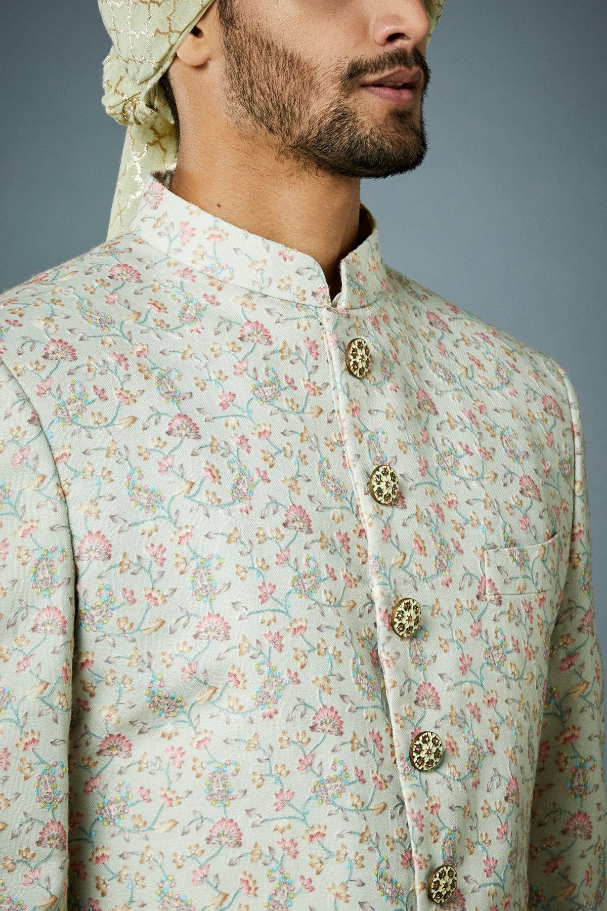 Gargee Designer's FLORAL EMBROIDERED SHERWANI SET Gargee