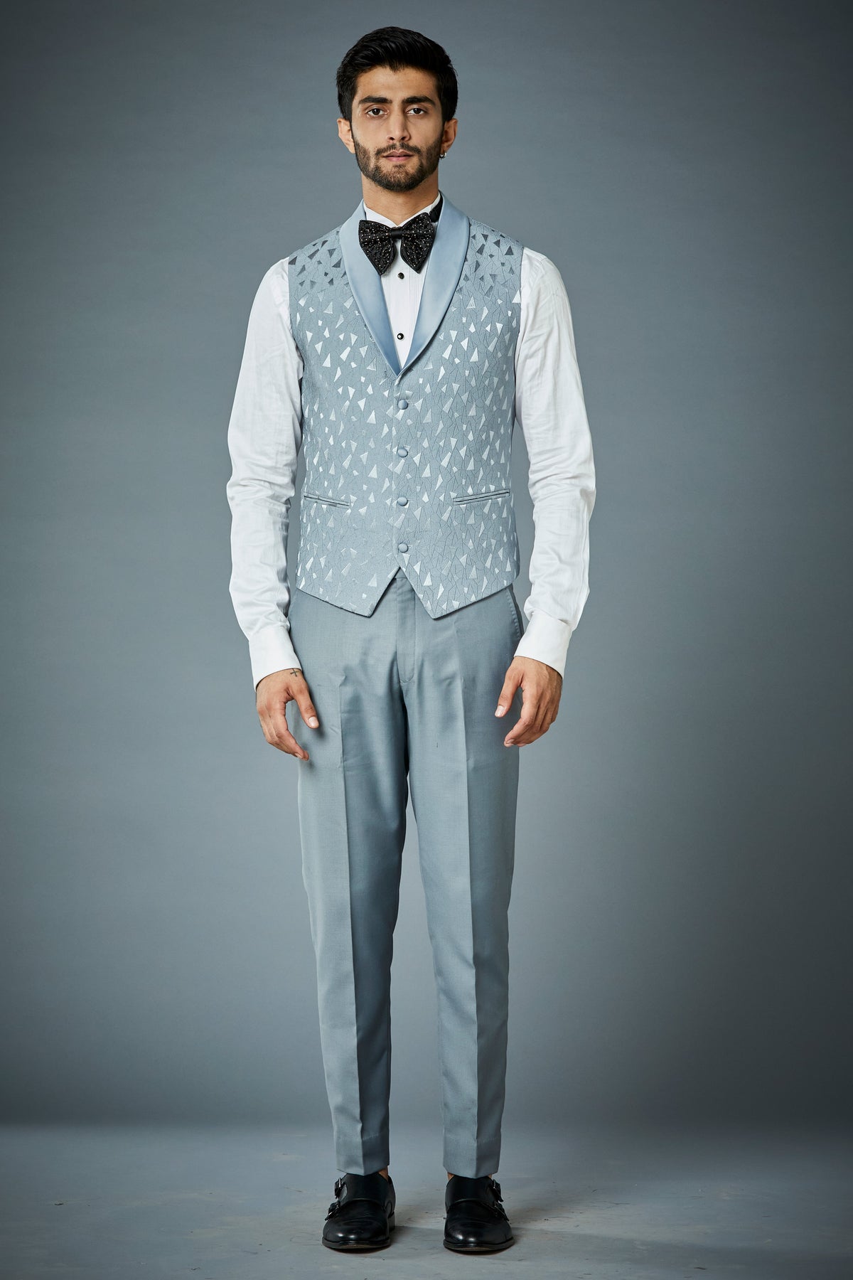 Gargee Designer's OXFORD APPLIC EMBROIDERED TUXEDO SET Gargee