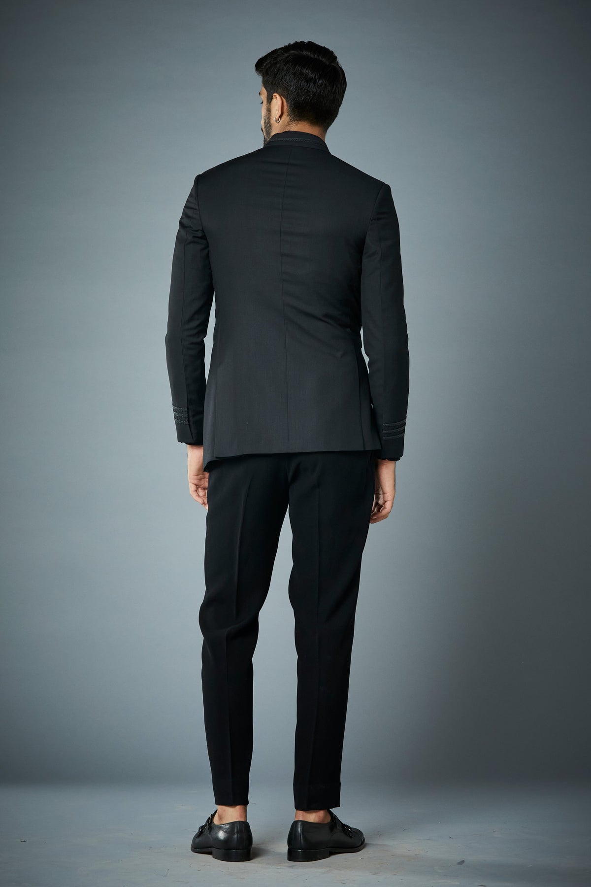 Gargee Designer's BLACK FLOWEY EMBROIDERED JODHPURI SET Gargee
