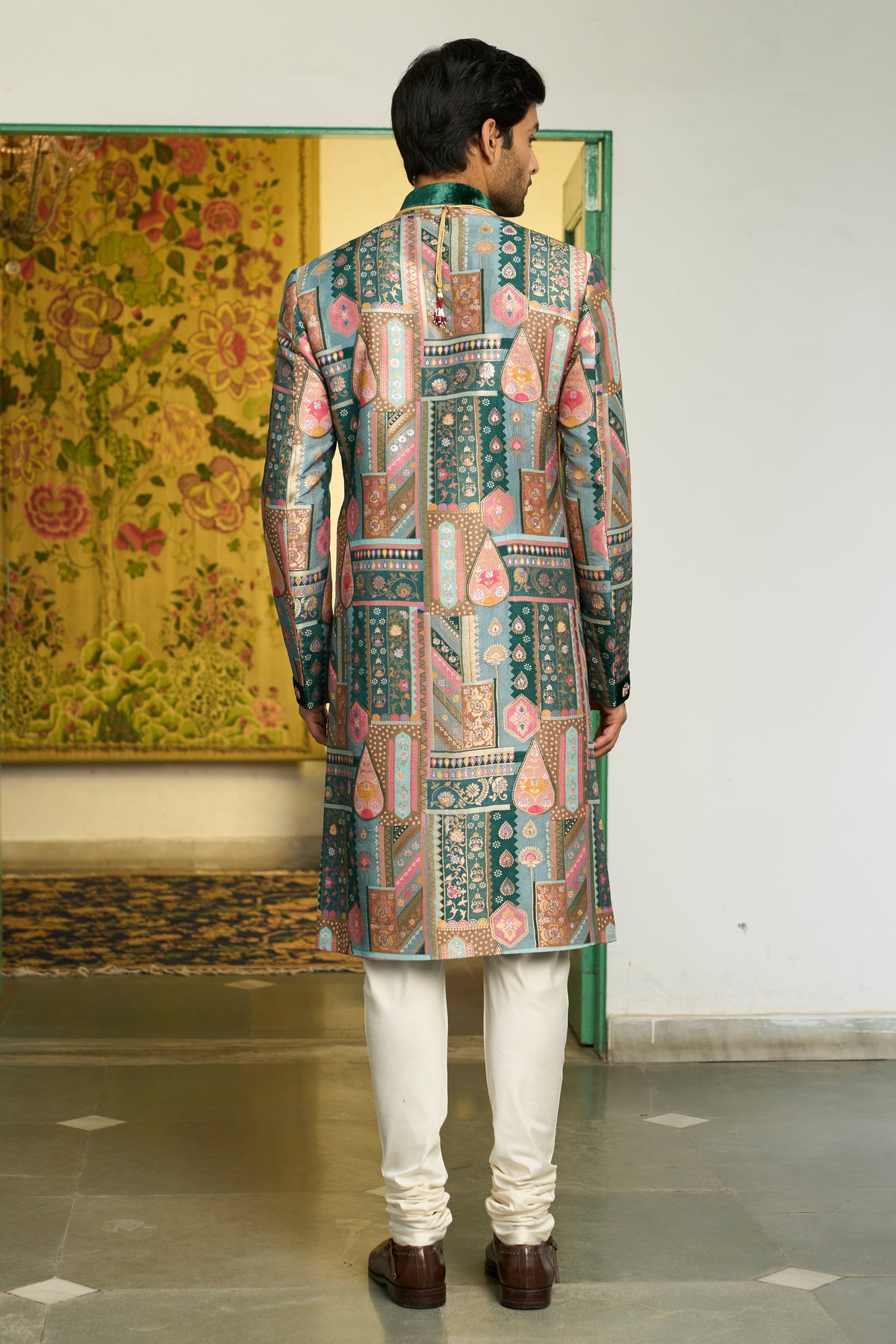 Gargee Designer's Panna Gulfam Sherwani Set Gargee Designer