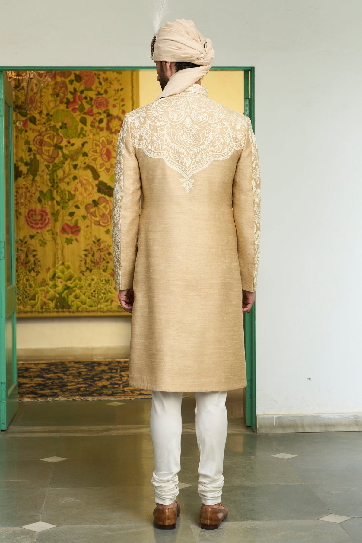 Gargee Designer's Badami Kundan Sherwani Set Gargee Designer