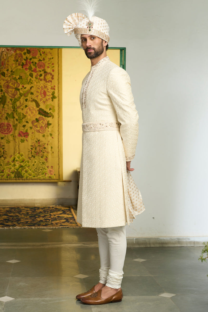 Gargee Designer's Mogra Ojal Sherwani Set Gargee Designer