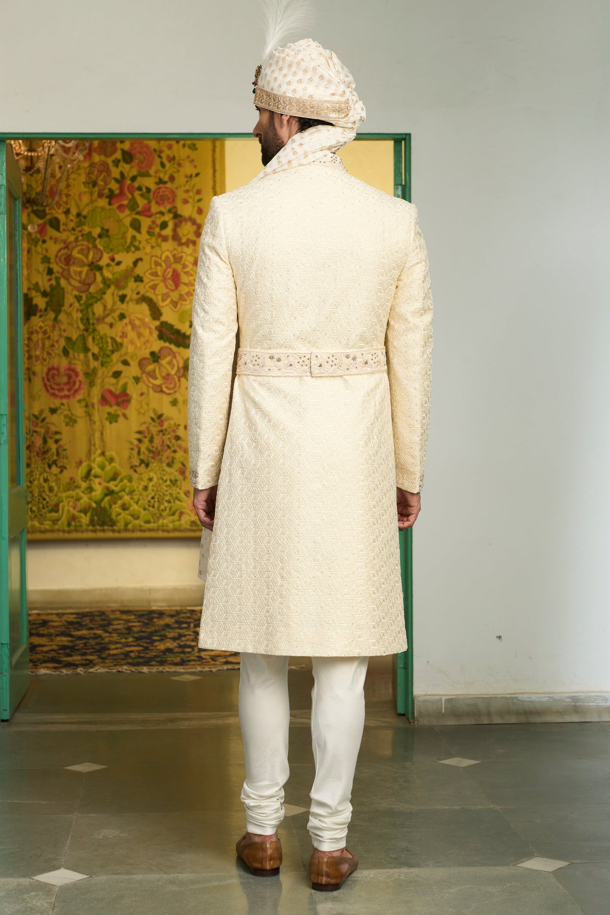 Gargee Designer's Mogra Ojal Sherwani Set Gargee Designer