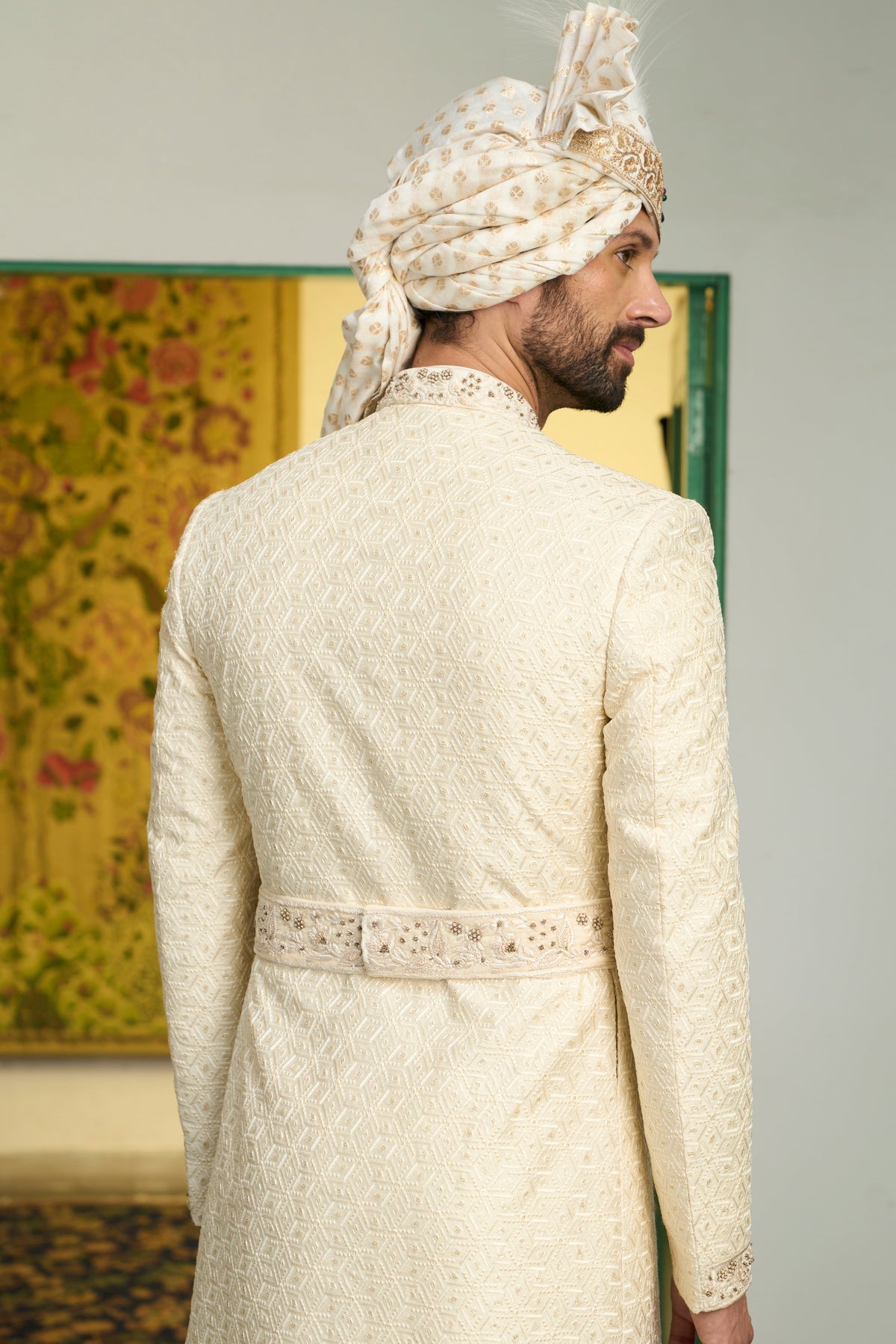 Gargee Designer's Mogra Ojal Sherwani Set Gargee Designer