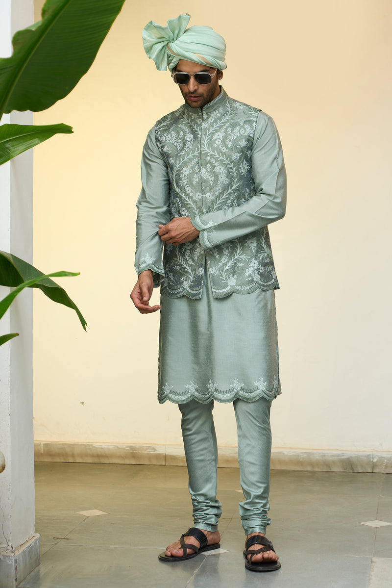 Gargee Designer's Pista Sahejen Bundi Set Gargee