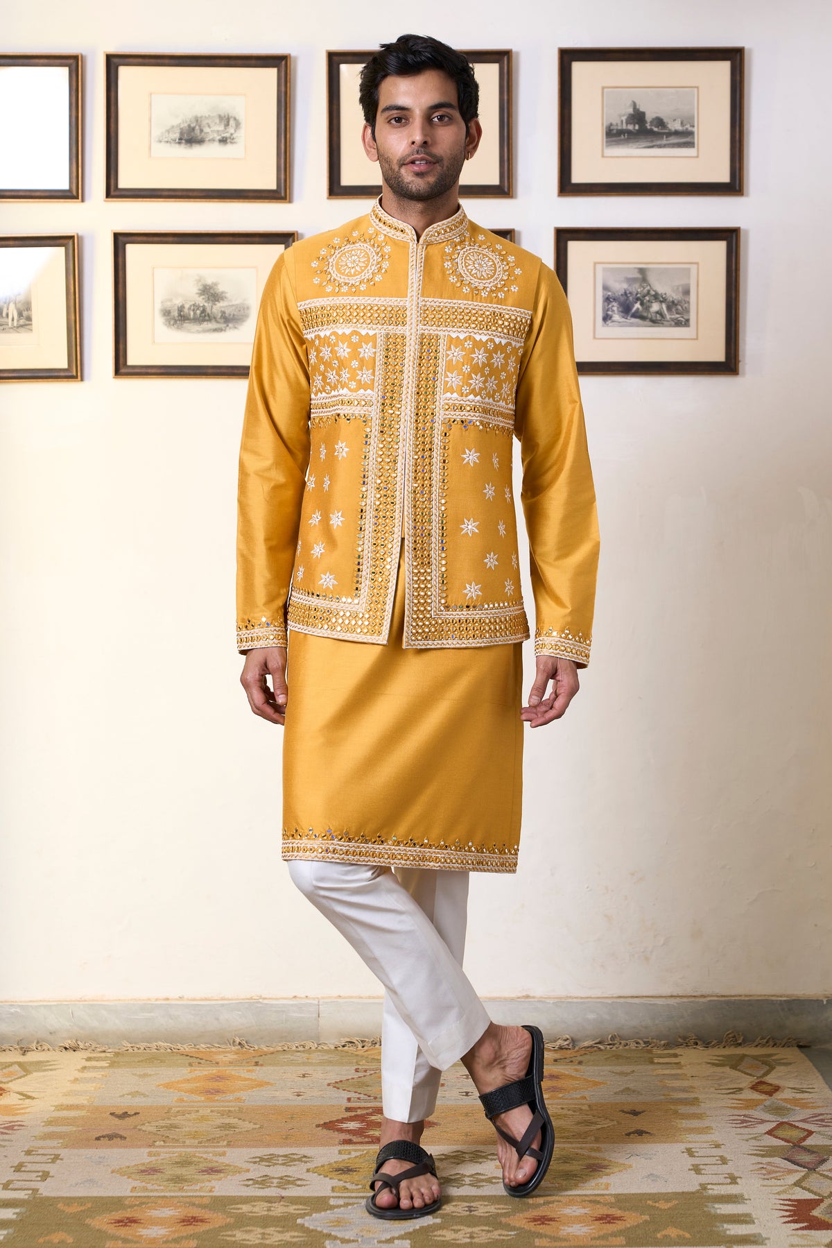 Gargee Designer's Sunhera Meher Bundi Set Gargee