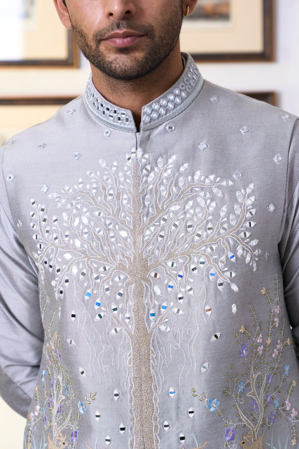 Gargee Designer's Neela Salety Bundi Set Gargee