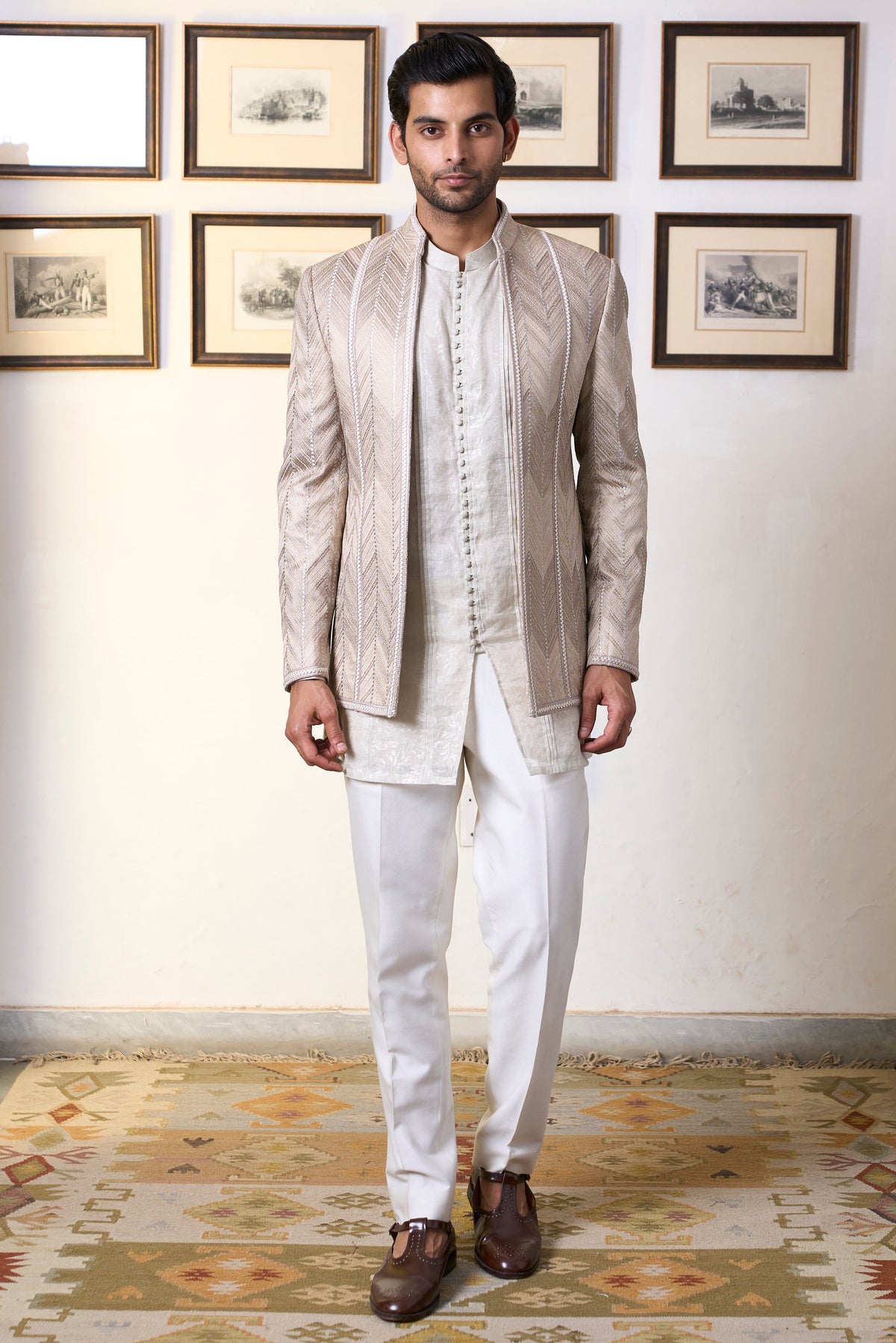 Gargee Designer's Badami Aroha Jodhpuri Set Gargee