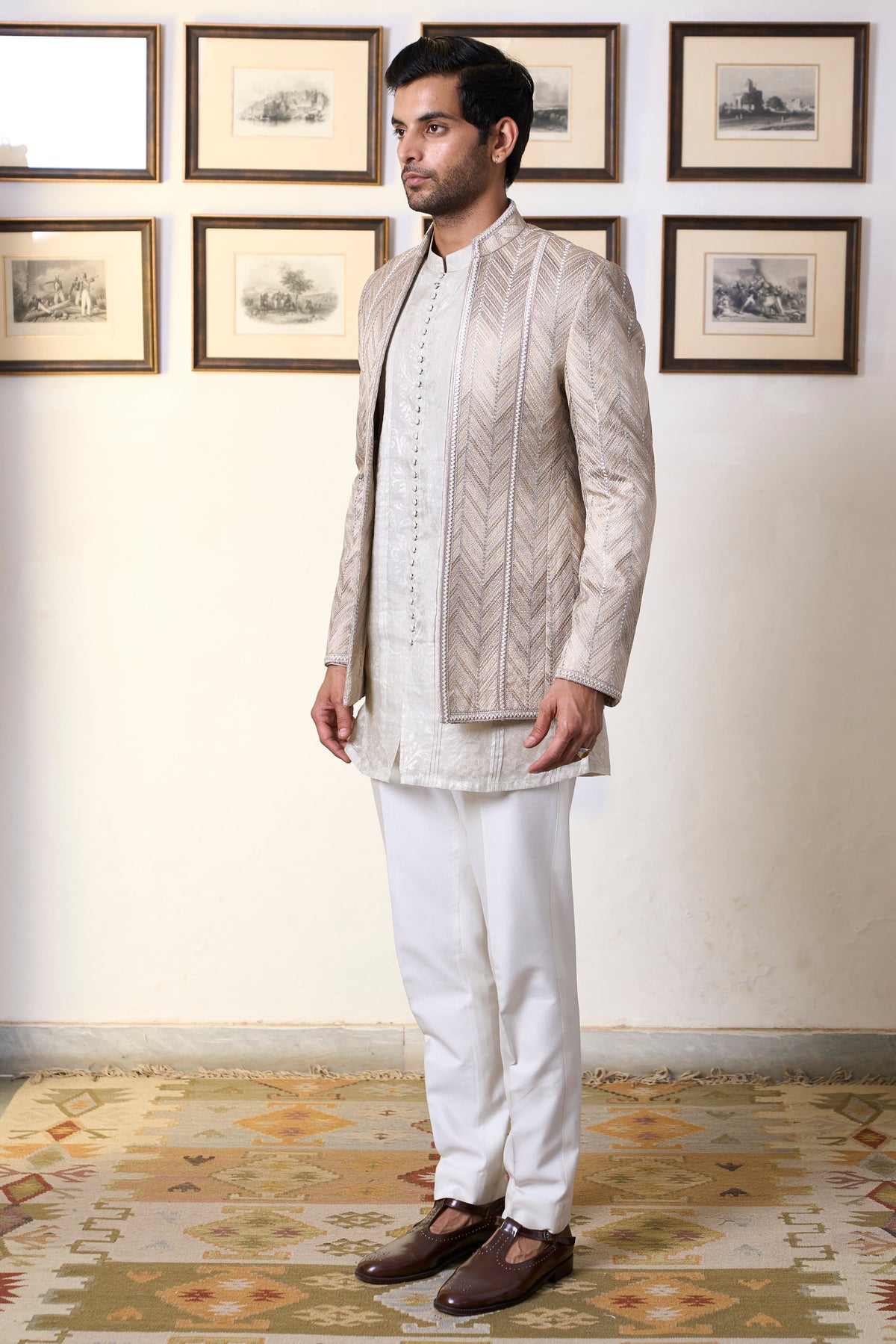 Gargee Designer's Badami Aroha Jodhpuri Set Gargee