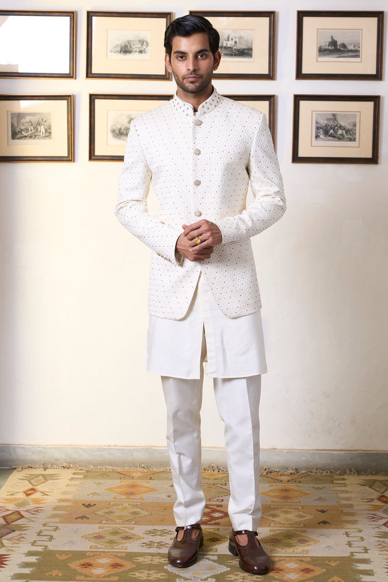 Gargee Designer's Swetah Karam Jodhpuri Set Gargee