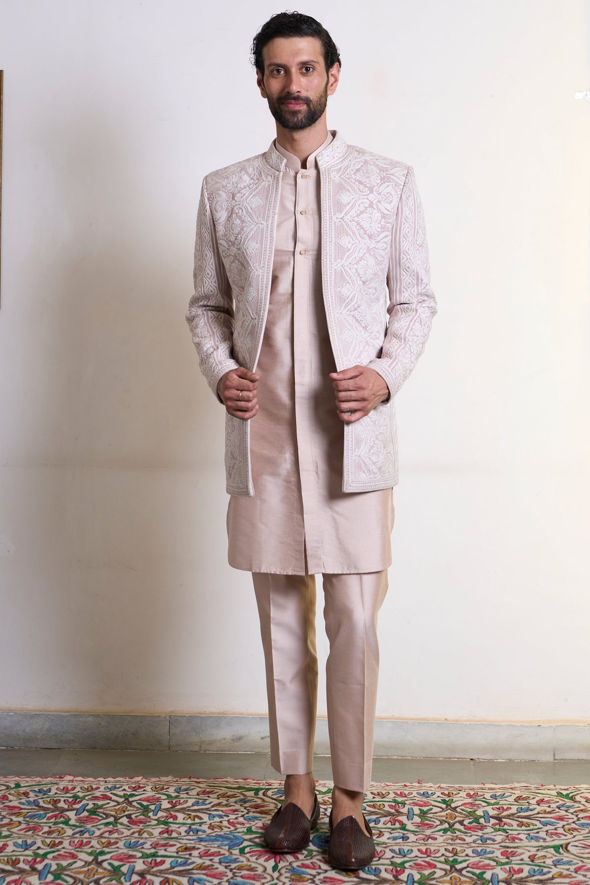 Gargee Designer's Badami Prabeer Jodhpuri Set Gargee