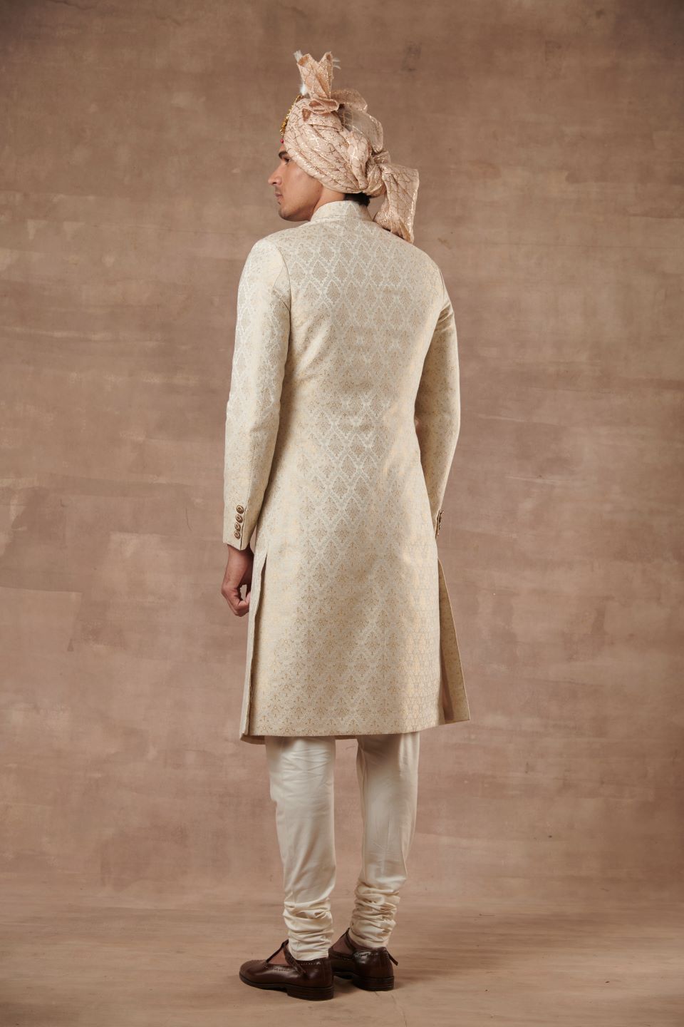 IVORY BROCADE SHERWANI SET 3