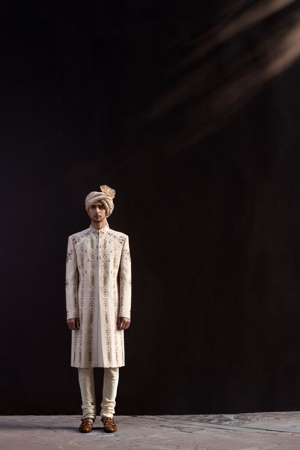 ROSE SILK EMBROIDERED SHERWANI SET 1