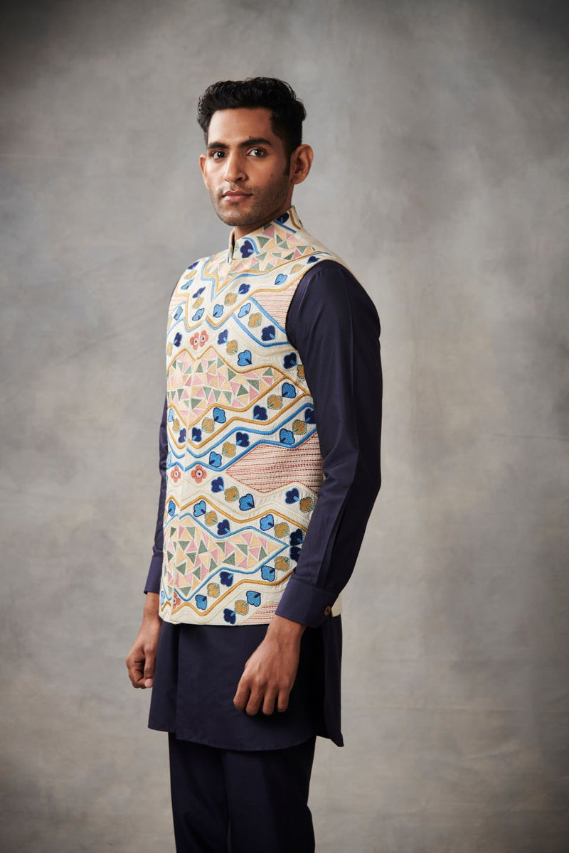 MULTI-COLOR SILK EMBROIDERED BUNDI SET 1