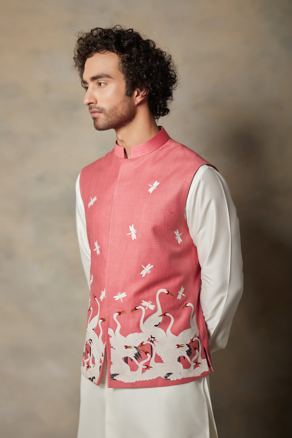 Gargee Designer's PINK APPLIQUE BUNDI SET Gargee