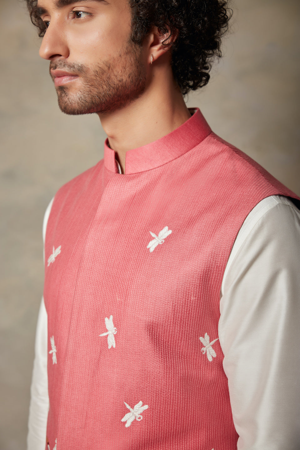 Gargee Designer's PINK APPLIQUE BUNDI SET Gargee
