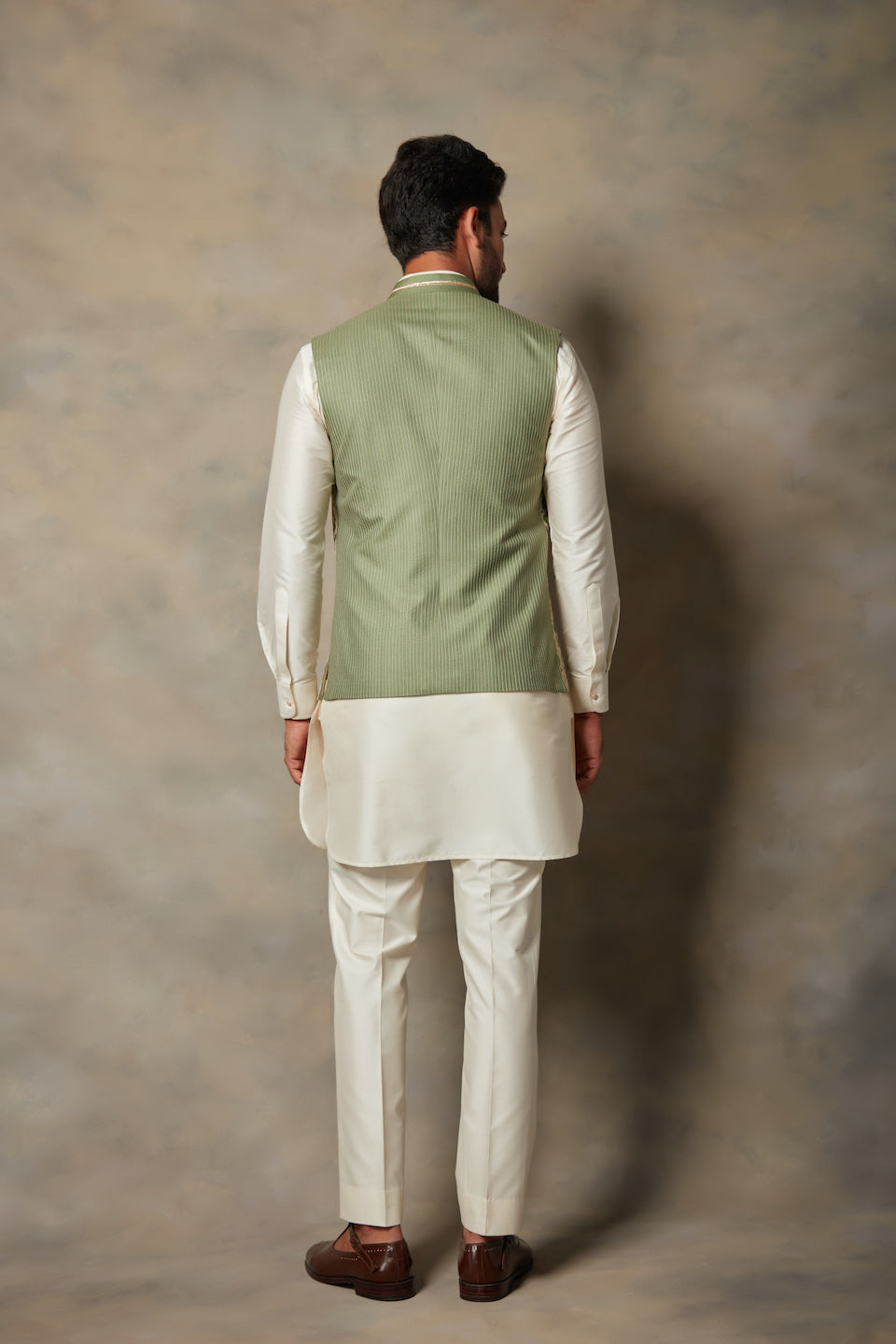 Gargee Designer's GREEN APPLIQUE BUNDI SET Gargee