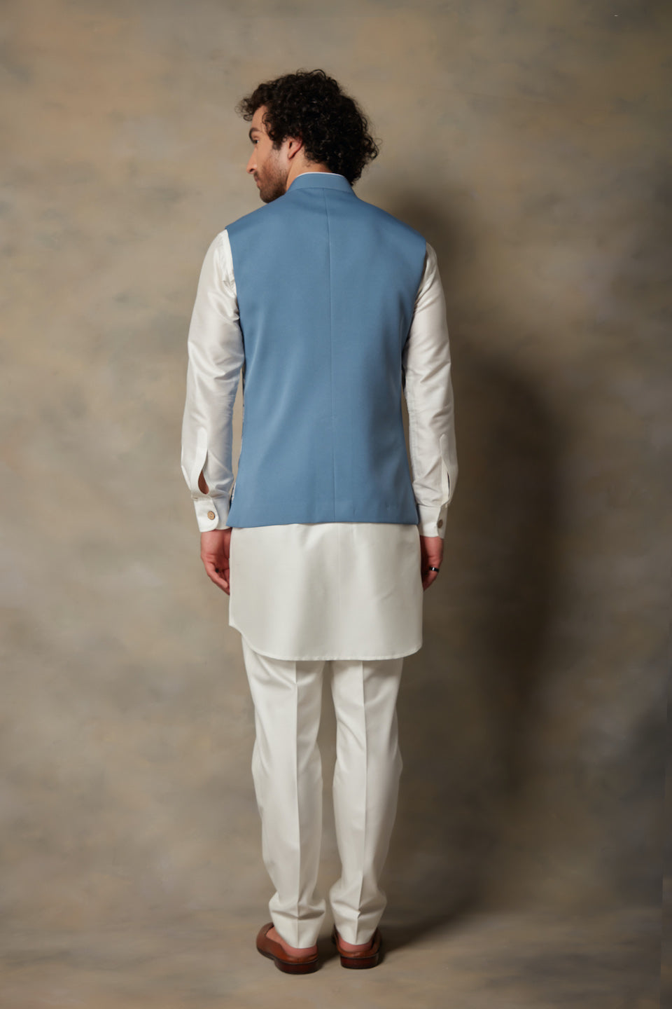 Gargee Designer's BLUE APPLIQUE BUNDI SET Gargee