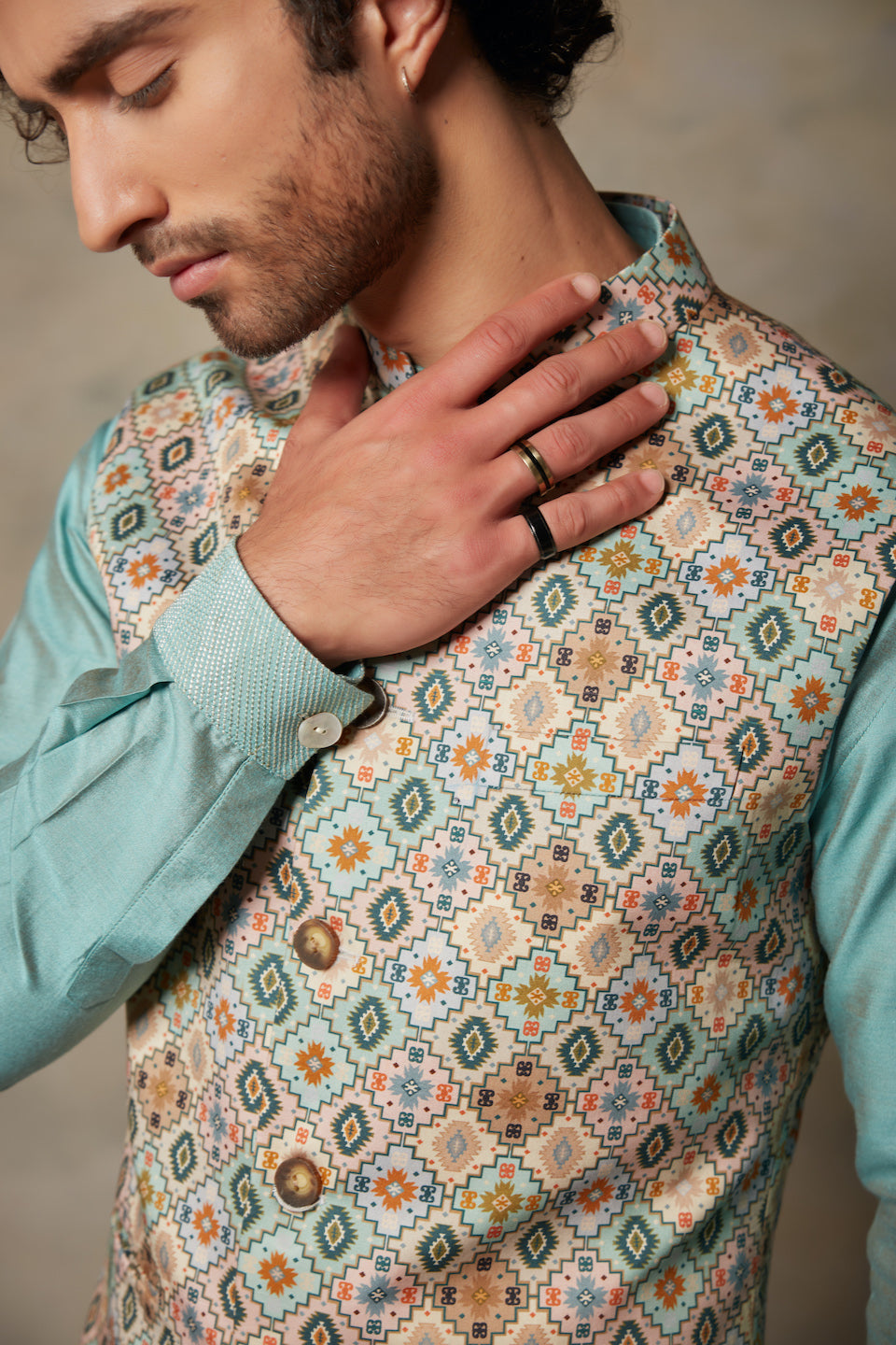 Gargee Designer's MUTICOLORED PRINTED BUNDI SET Gargee