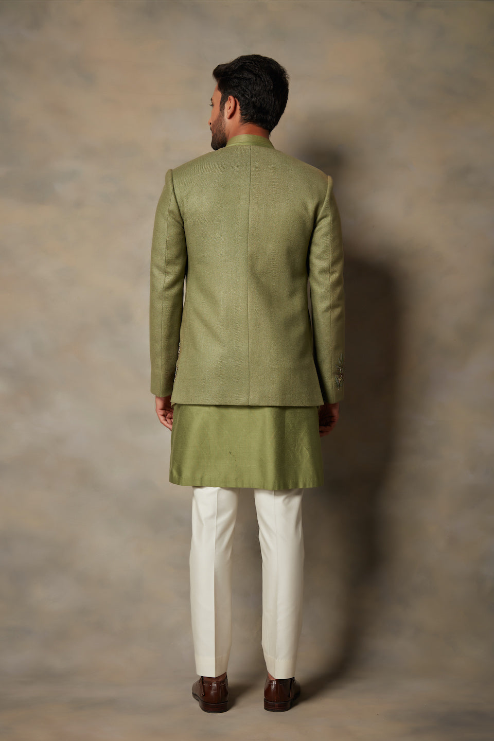 Gargee Designer's GREEN EMBROIDERED JODHPURI SET Gargee
