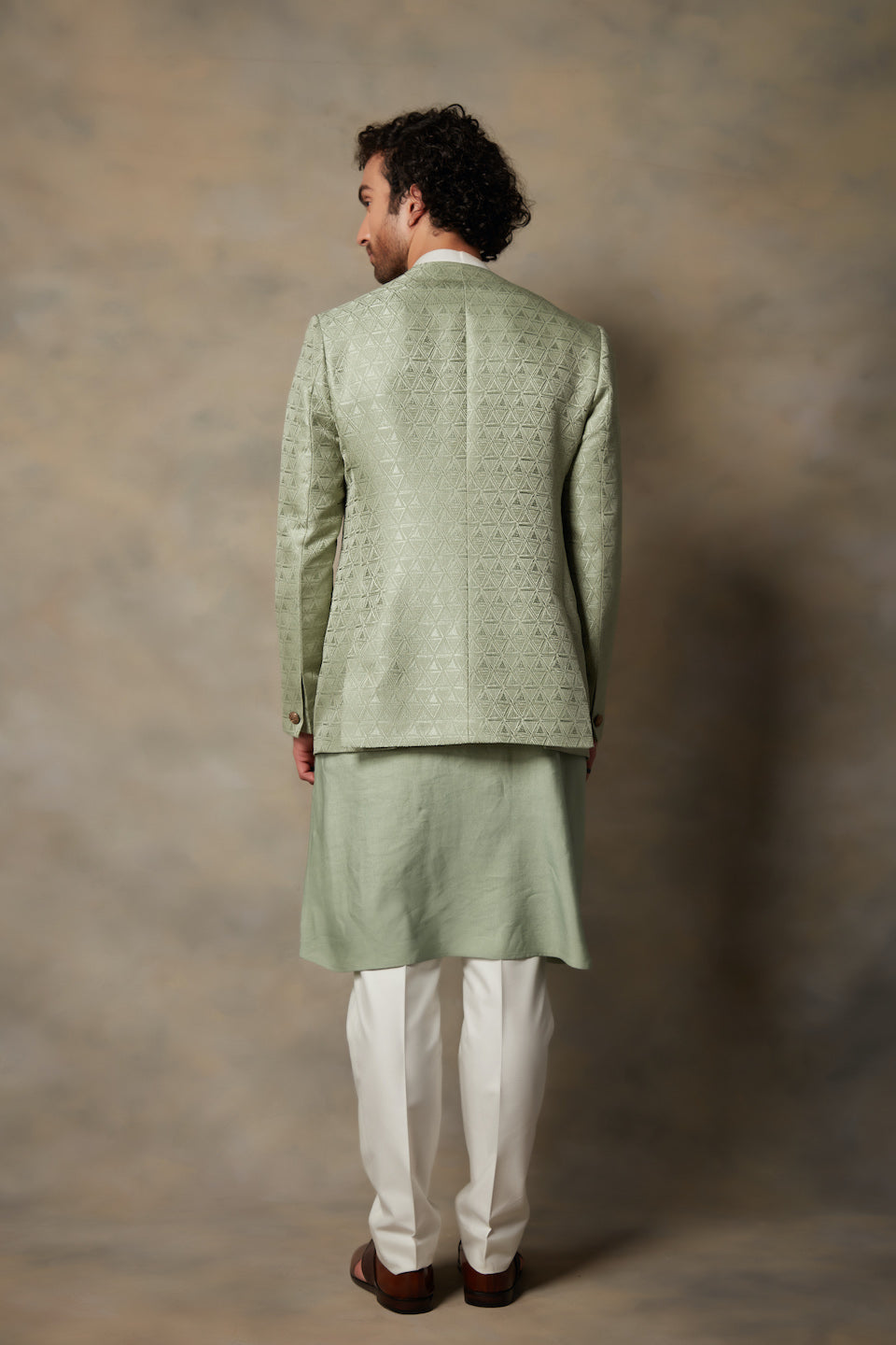 Gargee Designer's MINT TEXTURED JODHPURI SET Gargee