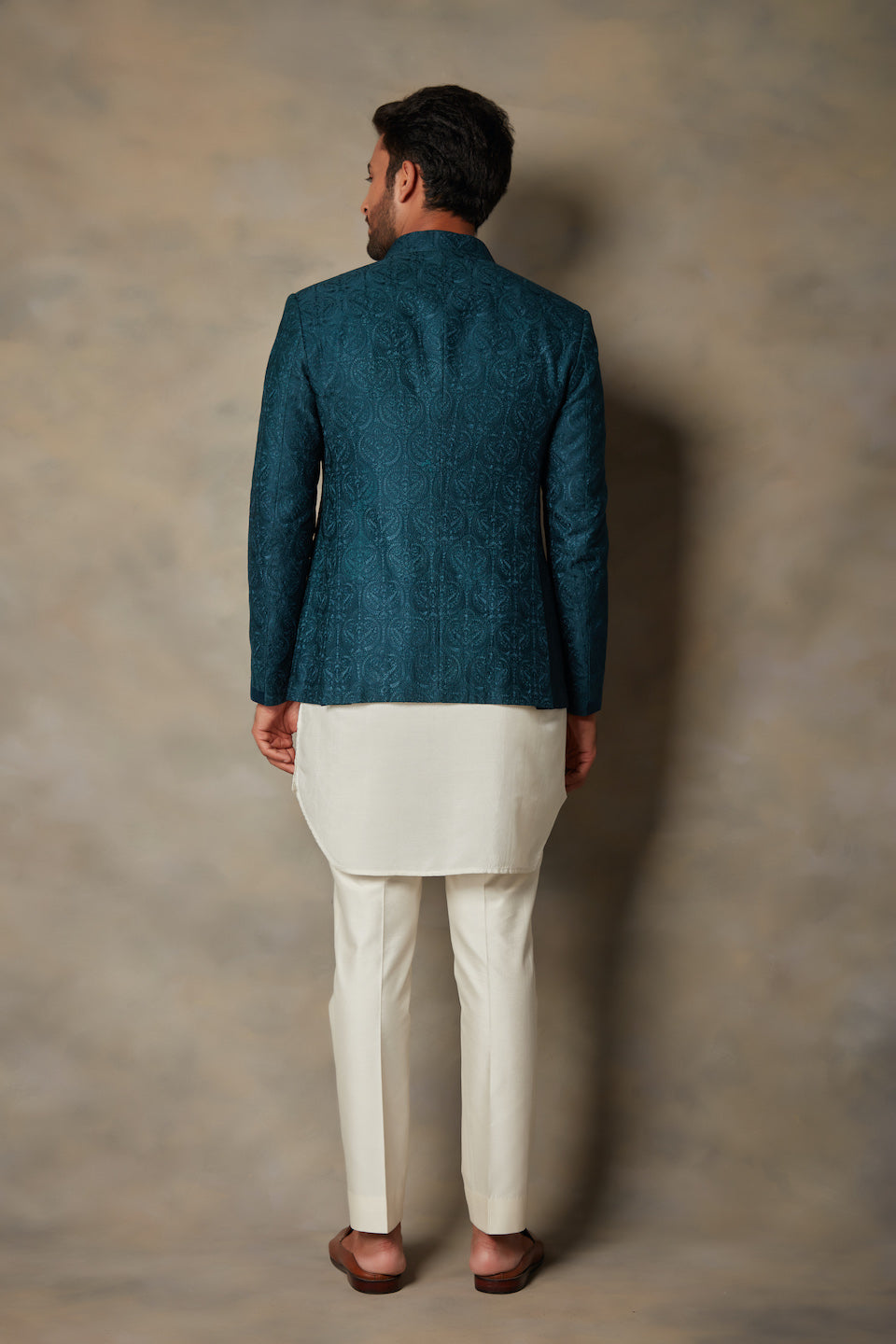 Gargee Designer's TEAL EMBROIDERED JODHPURI SET Gargee