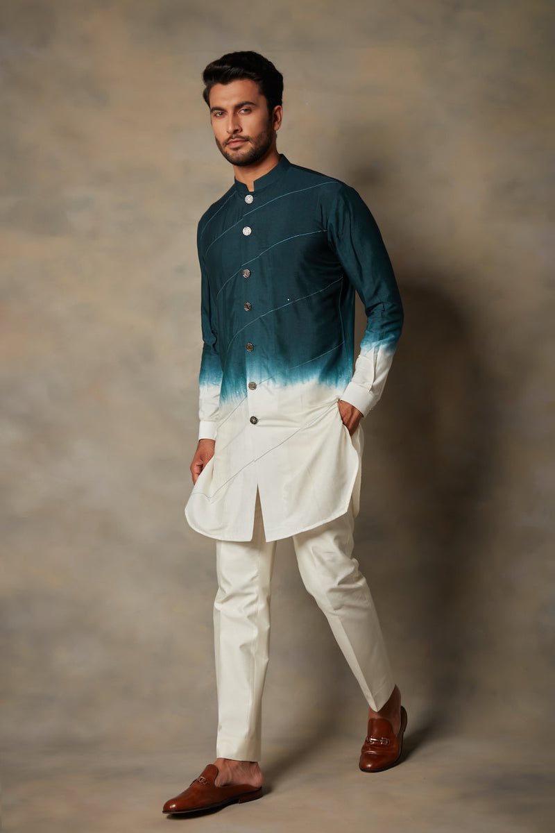Gargee Designer's TEAL EMBROIDERED JODHPURI SET Gargee
