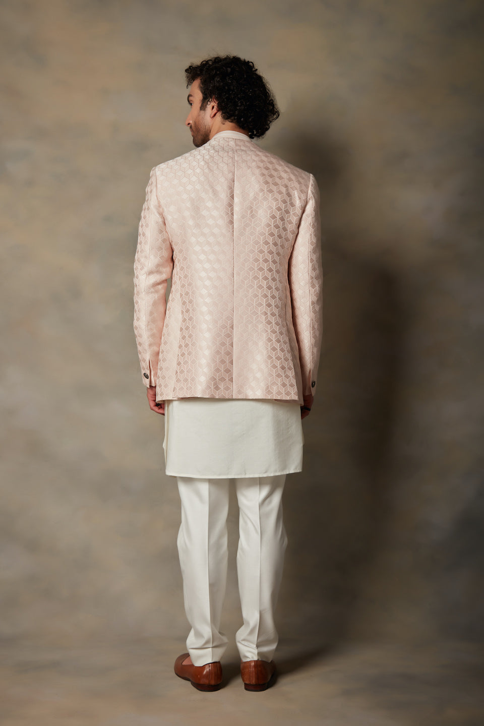 Gargee Designer's PEACH TEXTURED JODHPURI SET Gargee
