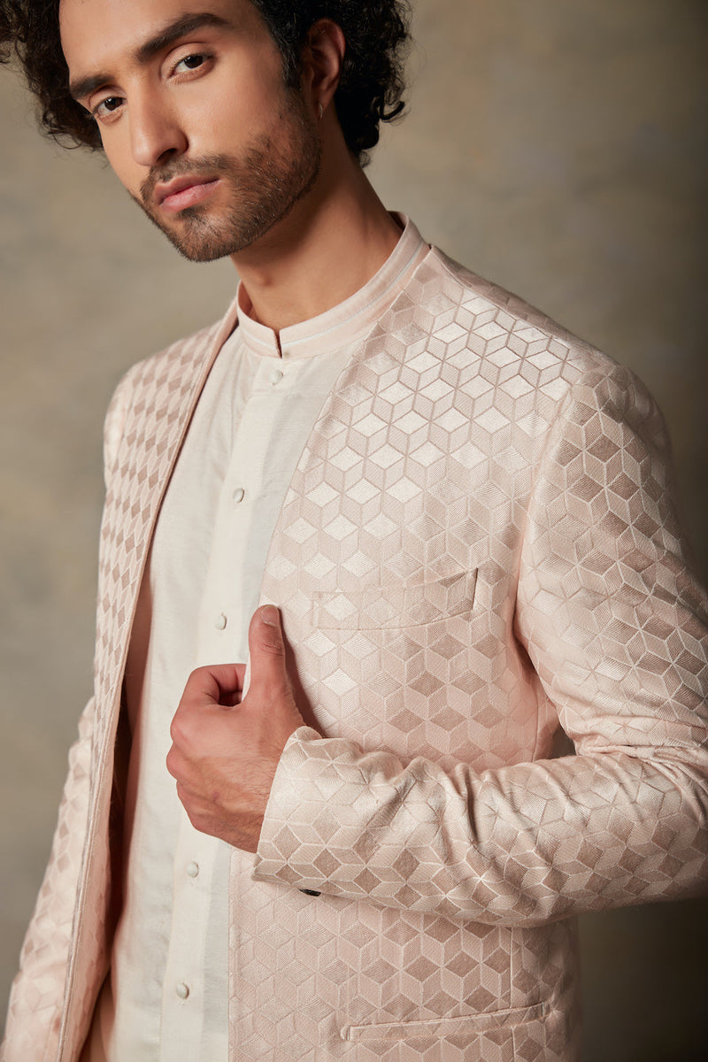 Gargee Designer's PEACH TEXTURED JODHPURI SET Gargee