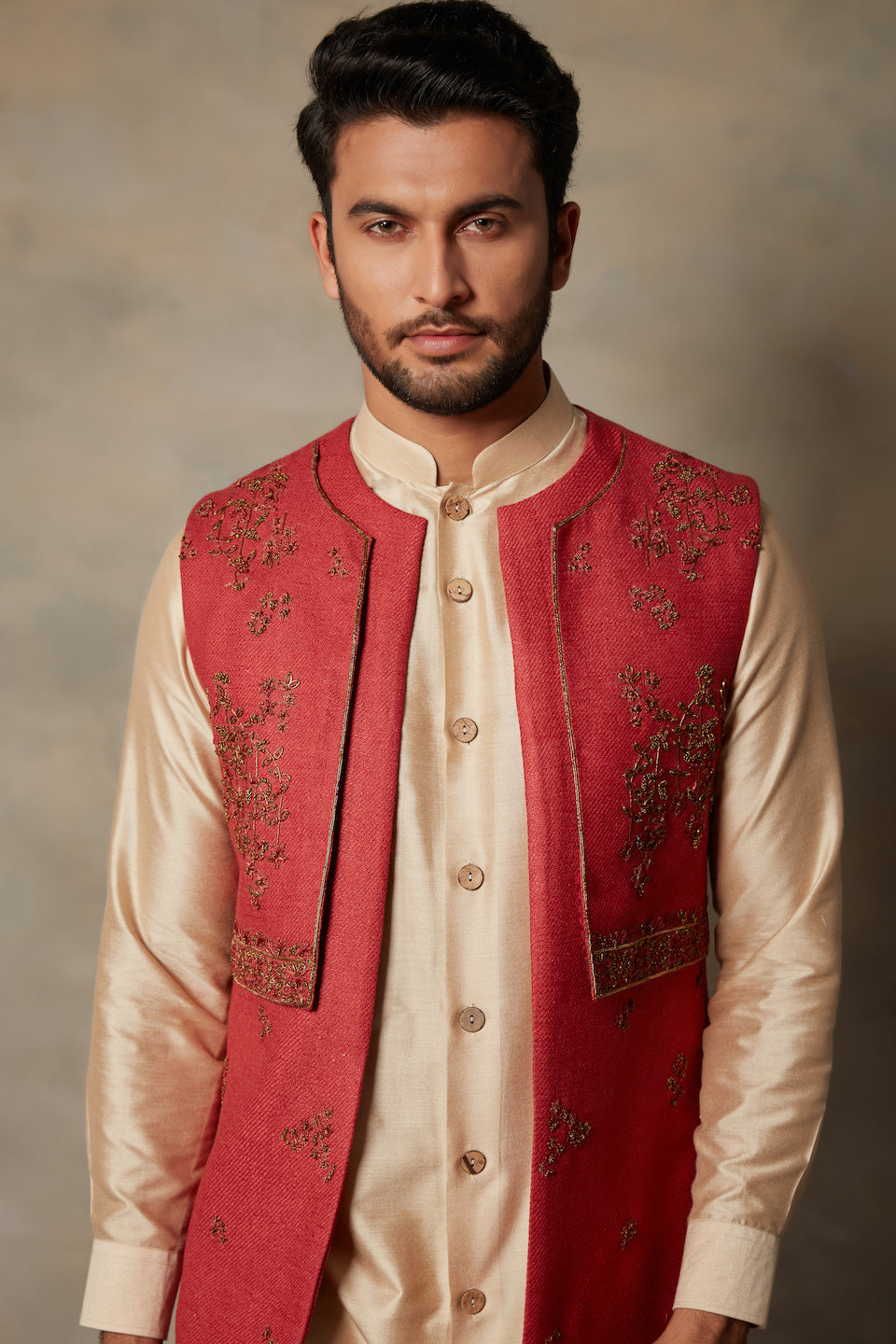 Gargee Designer's RED EMBROIDERED SHRUG SET Gargee