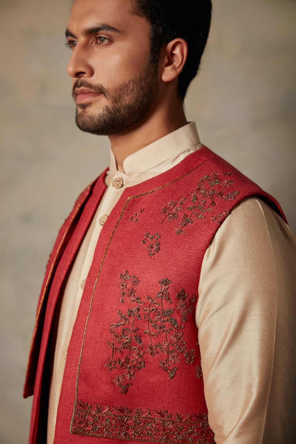 Gargee Designer's RED EMBROIDERED SHRUG SET Gargee
