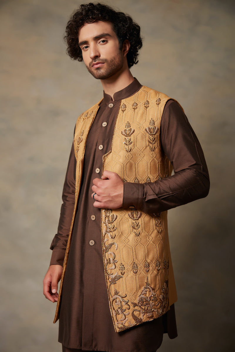 Gargee Designer's GOLD EMBROIDERED SHRUG SET Gargee
