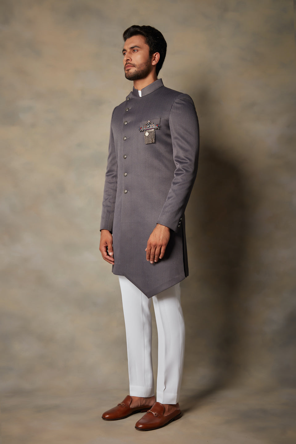 Gargee Designer's GREY TEXTURED INDO SET Gargee Designer