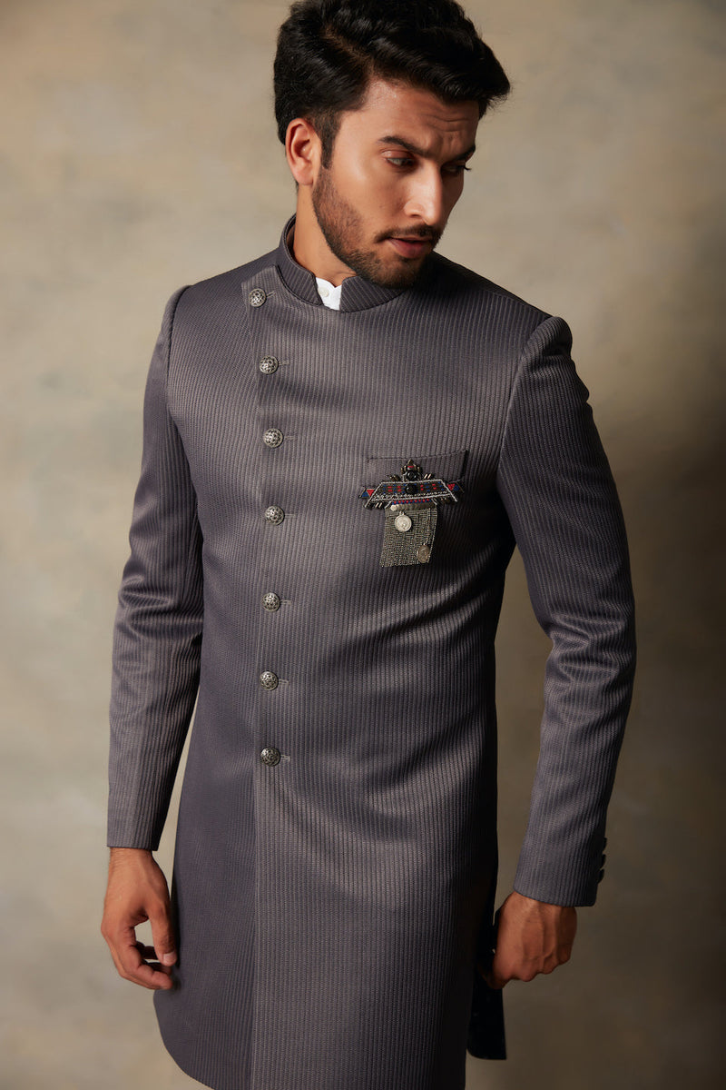 Gargee Designer's GREY TEXTURED INDO SET Gargee Designer