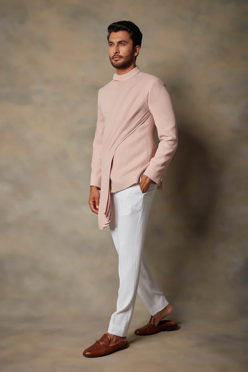 Gargee Designer's PINK DRAPE JODHPURI SET Gargee Designer