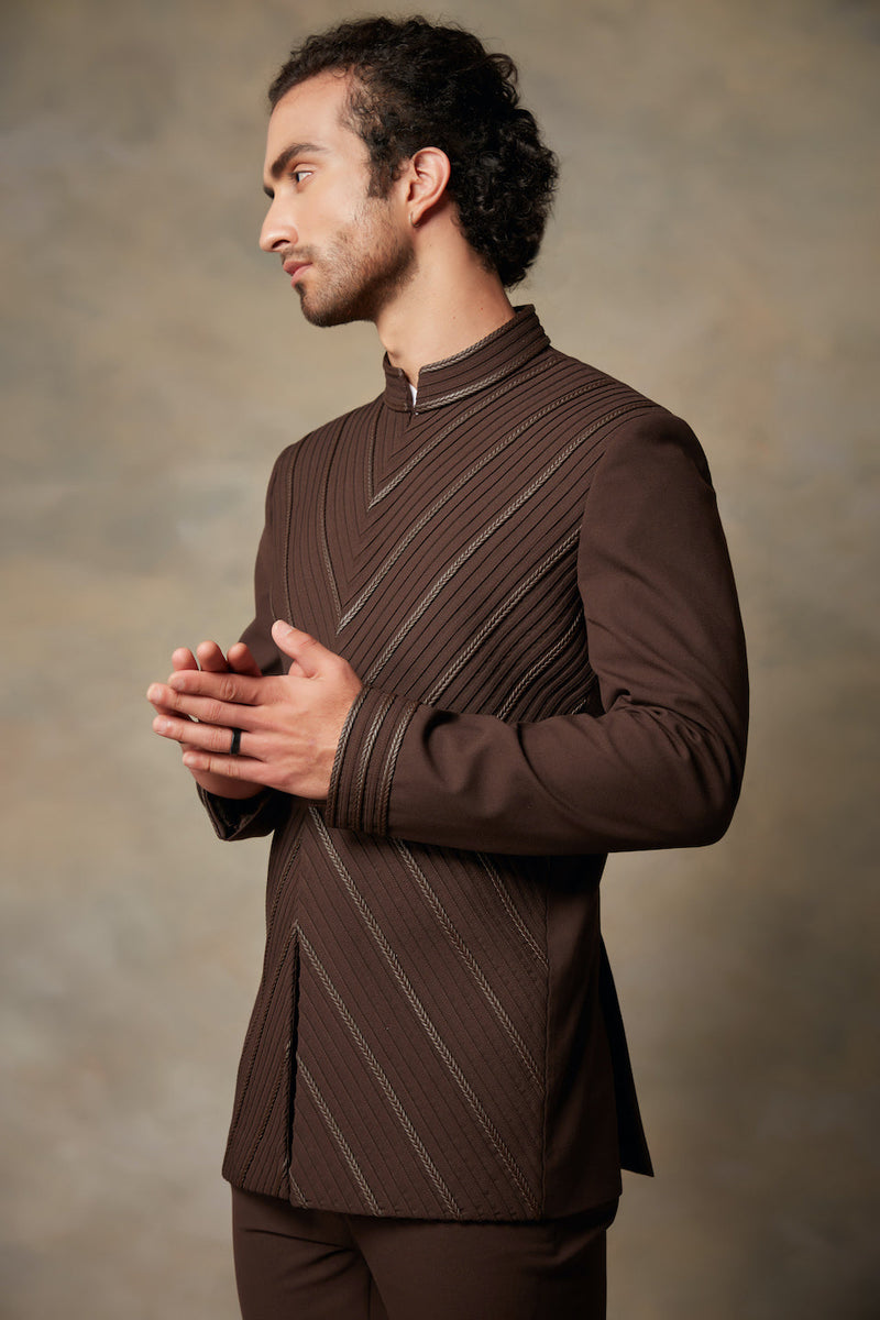 Gargee Designer's BROWN TAPE  JODHPURI SET Gargee Designer