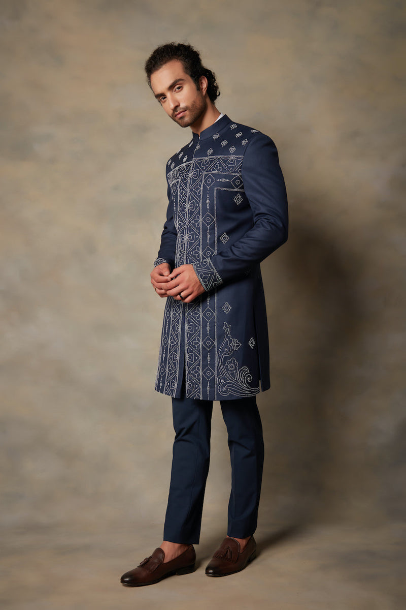 Gargee Designer's BLUE EMBROIDERED INDO SET Gargee Designer