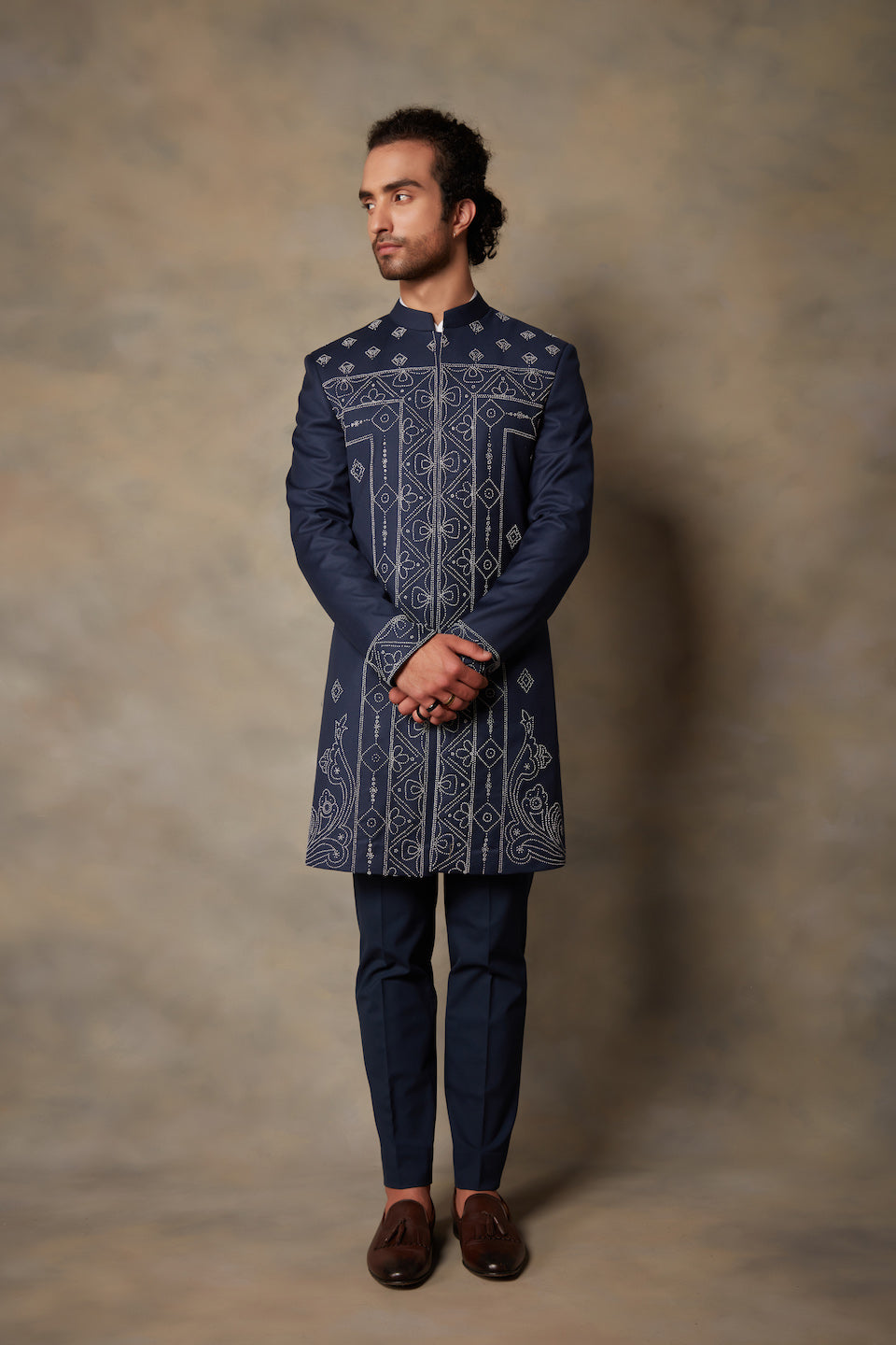 Gargee Designer's BLUE EMBROIDERED INDO SET Gargee Designer