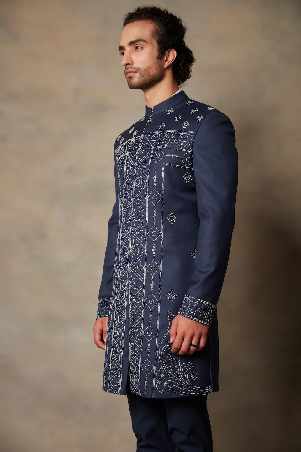 Gargee Designer's BLUE EMBROIDERED INDO SET Gargee Designer
