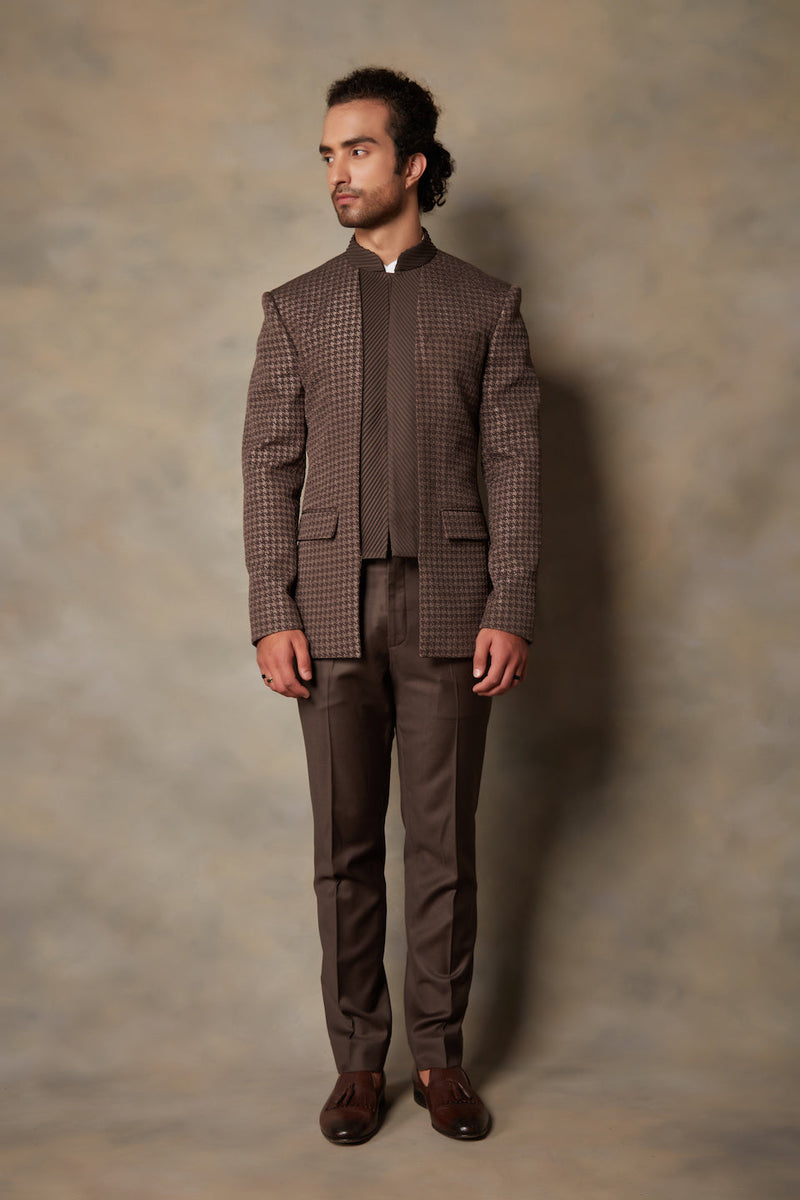 Gargee Designer's BROWN TEXTURED JODHPURI SET Gargee Designer