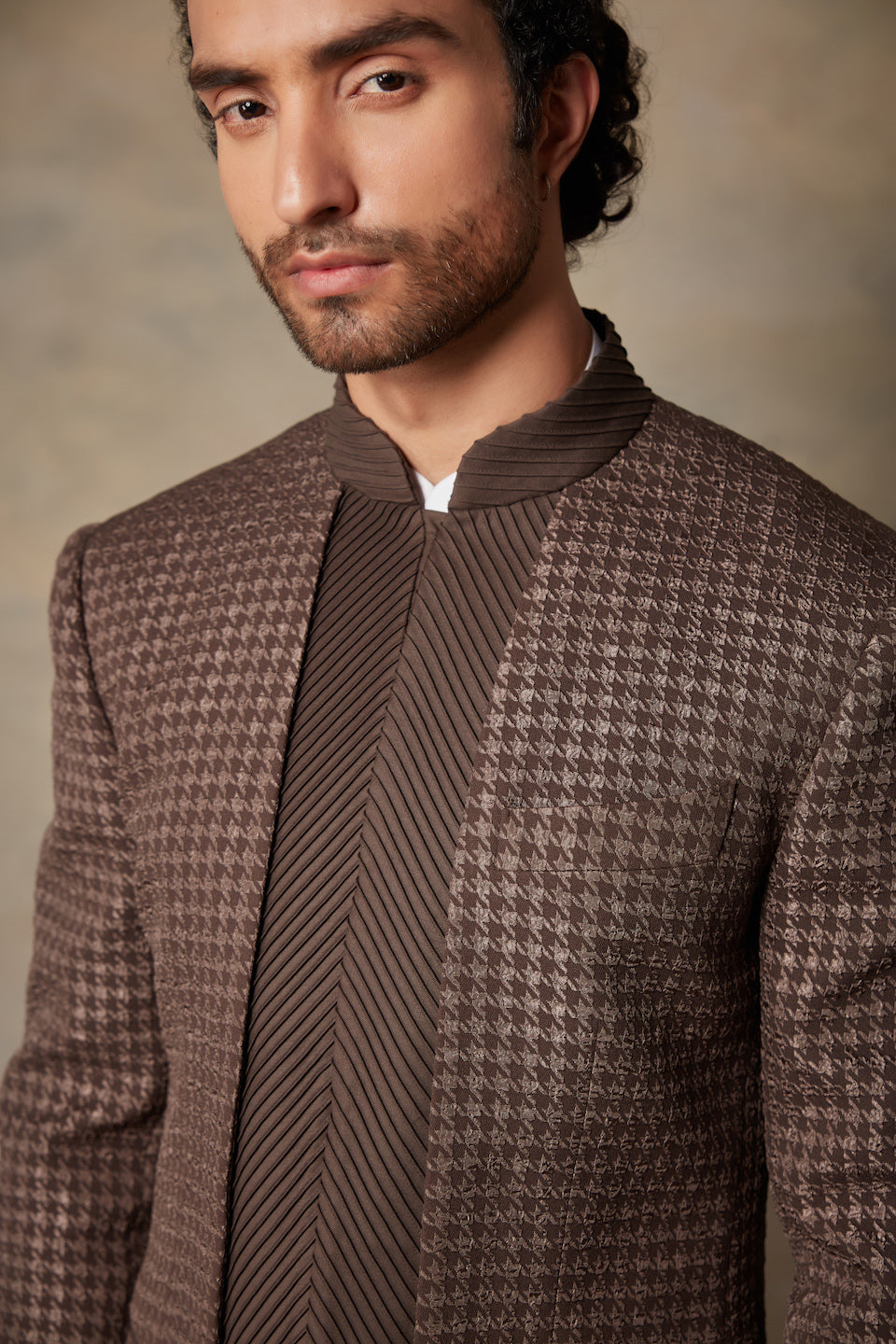 Gargee Designer's BROWN TEXTURED JODHPURI SET Gargee Designer