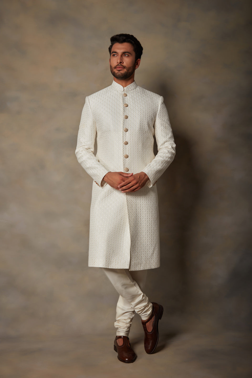 Gargee Designer's IVORY EMBROIDERED SHERWANI SET Gargee Designer